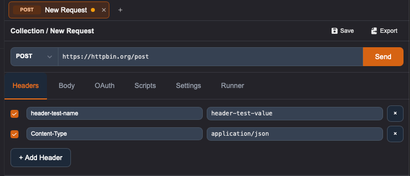 La tabella di modifica degli header con alcune righe attive e altre disattivate. Il checkbox della colonna sinistra deve essere chiaramente visibile.